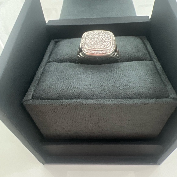 David Yurman Albion® Ring Sterling Silver with Pavé Diamonds, 14mm - Picture 2 of 6